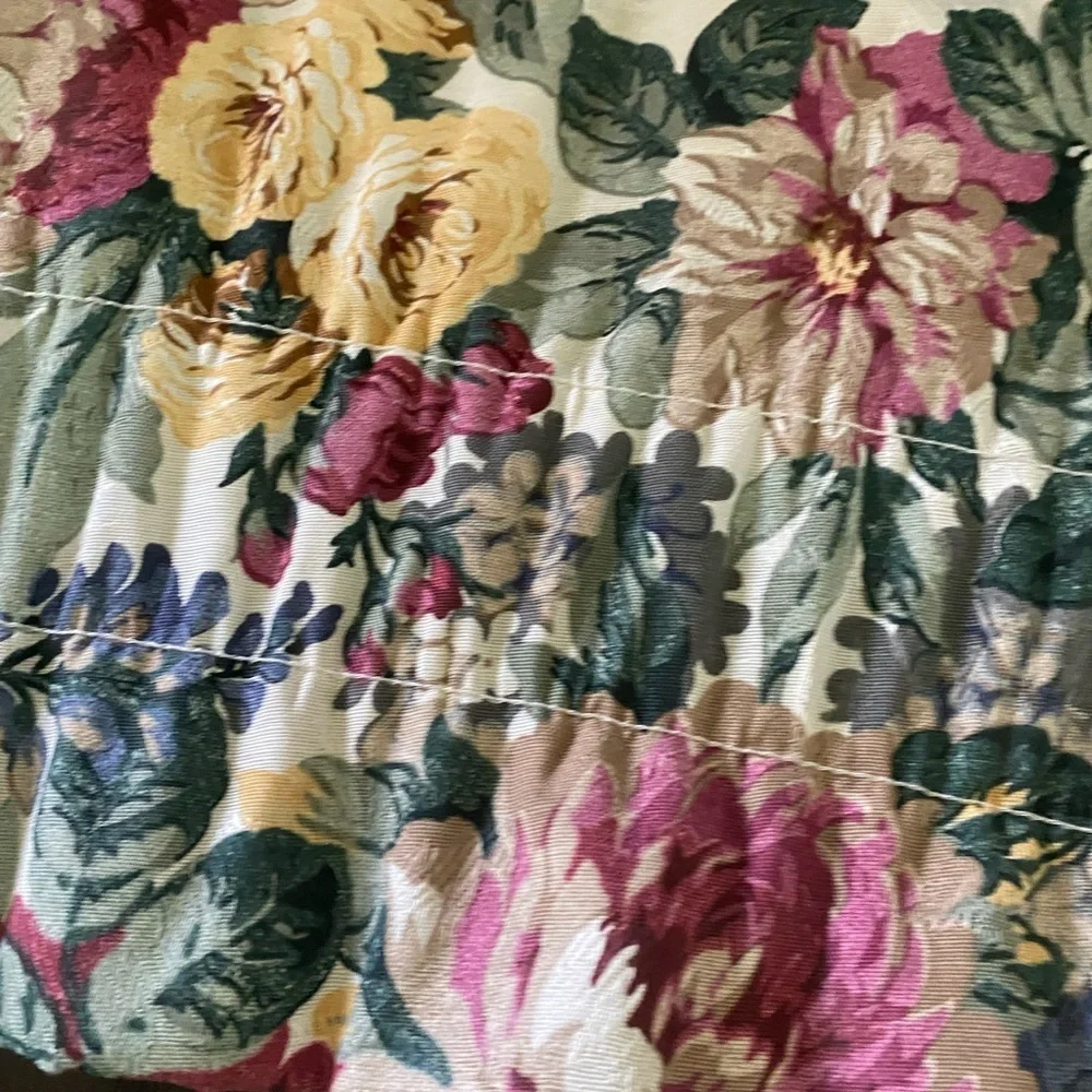 VTG Cannon English Country Floral USA Valance Rod Pocket Window Treatment 87x15